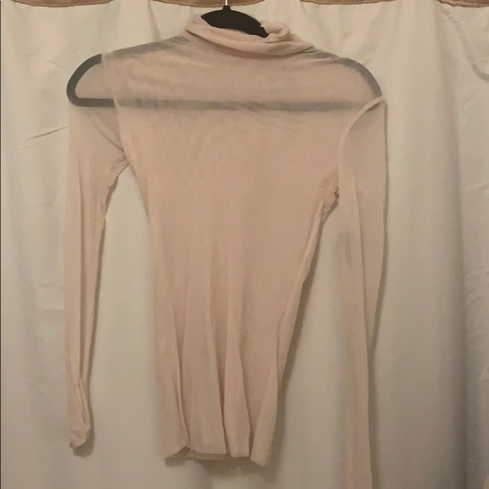 NWT Free People pink mesh turtleneck